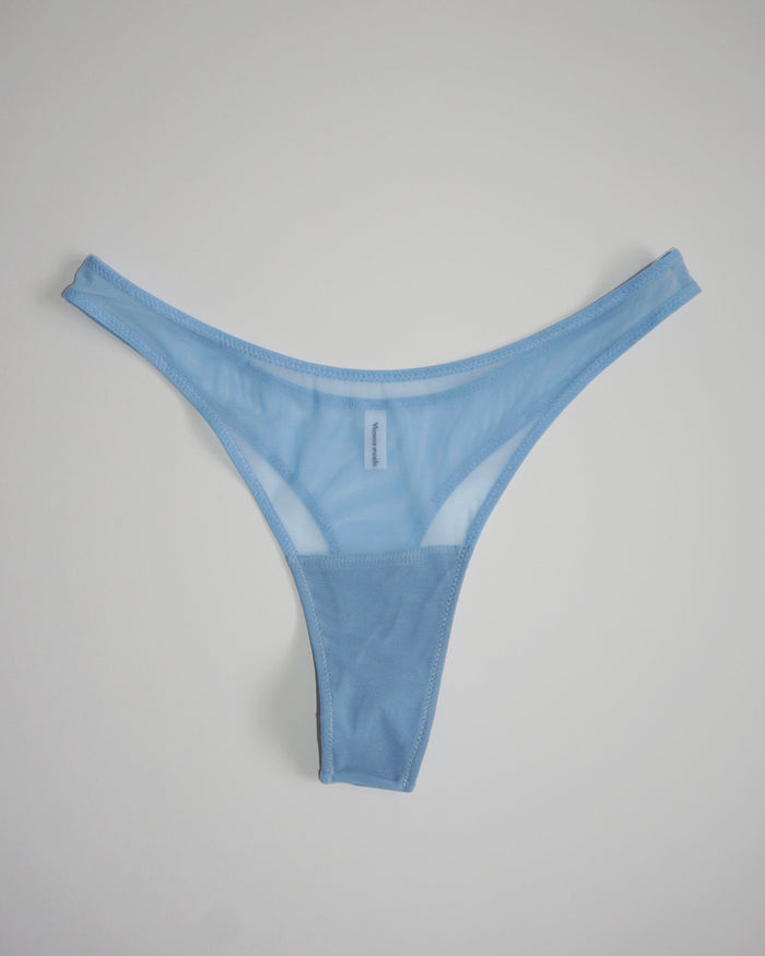 Soda Lingerie Mesh Tanga - Ciel Blue
